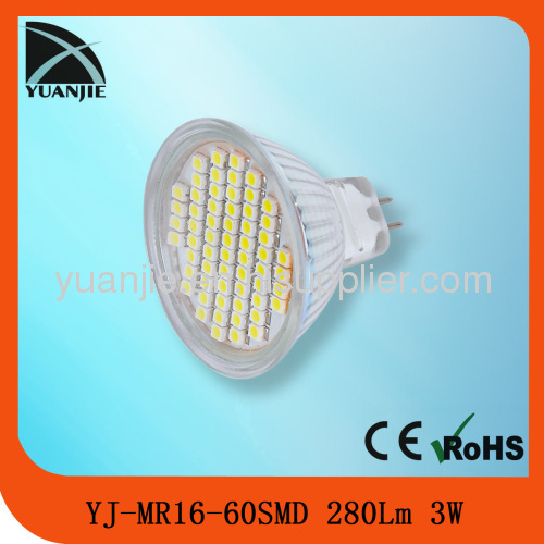 Plastic/Glass GU5.3 60SMD Certified MR16