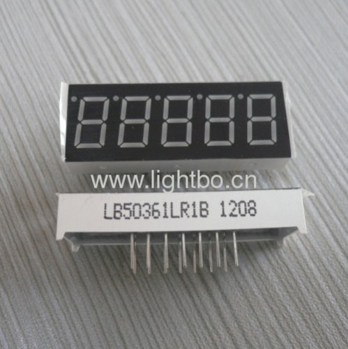 5 digit 0.36 inch common cathode super bright red 7 segment led display for Instrument Panel