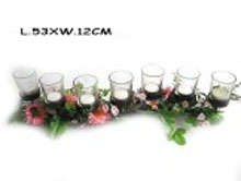 spring wooden with glass candle holder