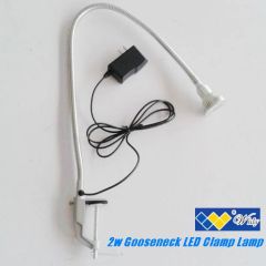 SILVER TASK LED WORK LIGHT 2W GOOSENECK MACHINE CLIP LAMP