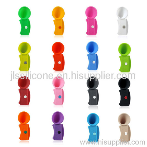 Colors Wireless Rubber Silicone Horn Amplifier Speaker Dock Stand For iPhone 5