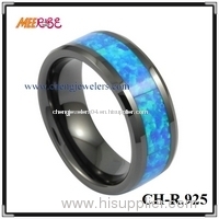 Comfort Fit Shell Inlaid Tungsten Carbide Ring