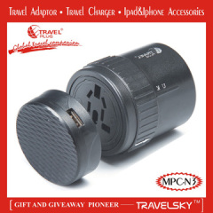 The Most Desired Universal Travel Plug Adapter in the World with Engraved Design(MPC-N3)