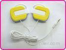 3.5mm Stereo Ear Hook MP3 MP4 Earphones, Yellow Ear Hook Earphones For MP3 / MP4 Players