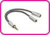 Braided Earphone Splitter With 3.5mm Plug For Mobile Phone Accessories YDT100