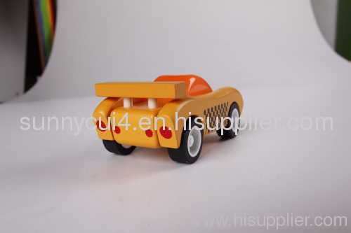 Cartoon sports car wooden chidren toys