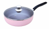 pink color frying pan