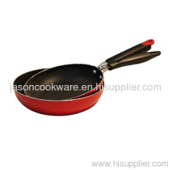 Red frying pan set
