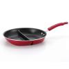 New design non-stick red iron double frying pan