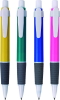 Promotional ballpoint pen with white trims and rubber grip