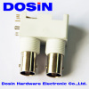 R/A WHITE PLASTIC DOUBLE BNC Jack Connector