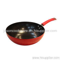 34cm Red cast iron wok