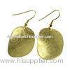 Stainless Steel Disk Earring With Gold Tone Hypo-Allergenic Hook, E255 Fish Hook Earrings For Gift