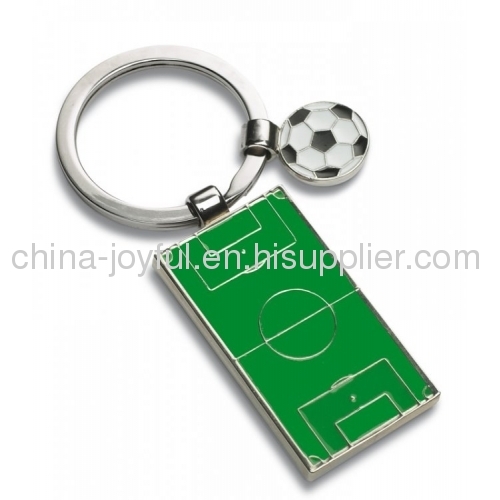 Pitch and Football Keyring Made of Zinc Alloy