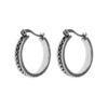 Stylish Twisted Cable Stainless Steel Huggie Earring, E015 Steel Color, Black OEM Huggie Earring