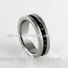 6MM High Polish Finish Eternity Stainless Steel Ring With Crystal Diamond, R027-3 Stainless Steel Fi