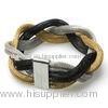 Jewelry White, Black, Gold Tone Braided Casting Stainless Steel Mesh Bracelet For Engagement, Gift