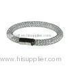 316L BR049-12 Polishing Stainless Steel Magnetic Twisted Mesh Bracelet With Crystal For Gift, Party