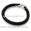 Eco-friendly 38g Leather Wrap Stainless Steel Bracelet Bangle BG442 For Anniversary, Engagement