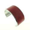 Open Bangle Leather Wrap Stainless Steel Bracelet Bangle BG442, Leather Wrist Bracelets Without Lead