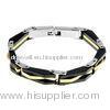 IP Gold Boys / Mens Stainless Steel Bracelets, BR028 OEM Steel Color Bangles For Anniversary, Engage