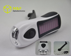 3LED solar power rechargeable led flashlight