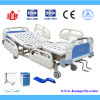 Double-crank patient bed with compound bed boards