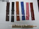 12 - 30mm Colord Imitation Croco Leather Wrist Watch Bands, Shining / Matt Leather Watches Strap