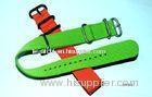 18mm, 20mm, 22mm, 24mm Red / Green Nylon Watch Straps With Metal Loops, Buckles OEM