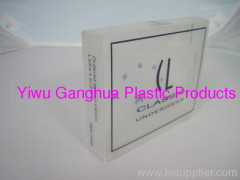 PP twill milky white package box for comestic or electronic or food with hanger
