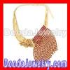 Fashion Gold Chain Ladies Costume Jewelry Crystal Sideways Tassel Necklace Wholesale