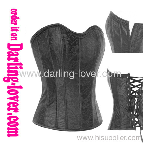 Black Lace overlay steel bone corset