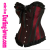 Strapless Red Burlesque Lace Corset
