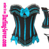Blue bows colorful lace corset