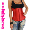 Red satin zipper underbust corset