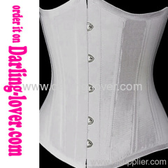 Pure white satin underbust corset