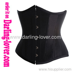 Black satin underbust corset