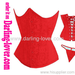 Red jacquard fabric Underbust corset
