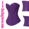 Purple heart printed overbust corset