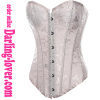 sexy white calico overbust corset