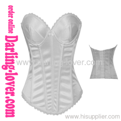 sexy white overbust corset