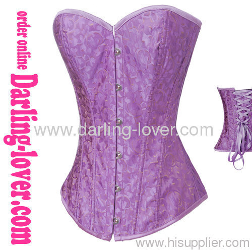 Purple Print fabric overbust corset