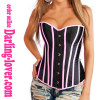 pink and black overbust corset