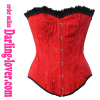 sexy red velvet overbust corset