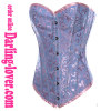 sexy blue calico overbust corset