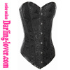 sexy black calico overbust corset