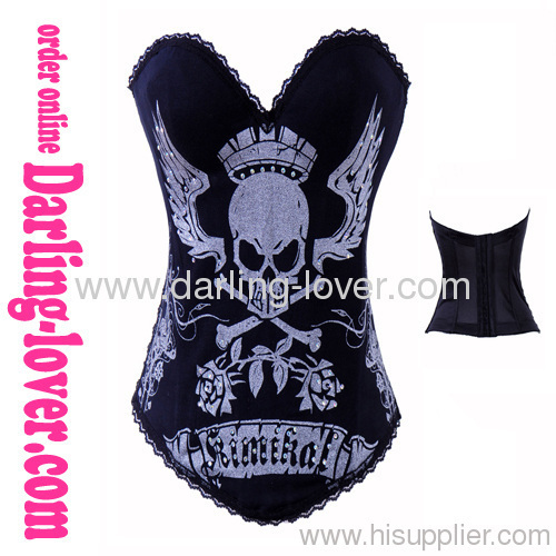 printed Skull Heads overbuste corset