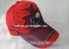 Fashion 100% Cotton Red Sports Baseball Cap, Custom Embroidered Youth Baseball Caps With Metal Buckl