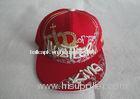 3d Embroidery Cute Flat Brim Hip Hop Hats For Girls, Acrylic / Canvas Snapback Fitted Cap With 6 Pan