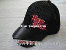 Fashion 3d Embroidery Trucker Mesh Caps For Men, Black Cotton Mesh Baseball Caps With Metal Buckle